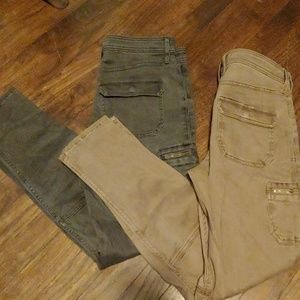 2x A&F Cargo Skinny Pants Tan&Gray